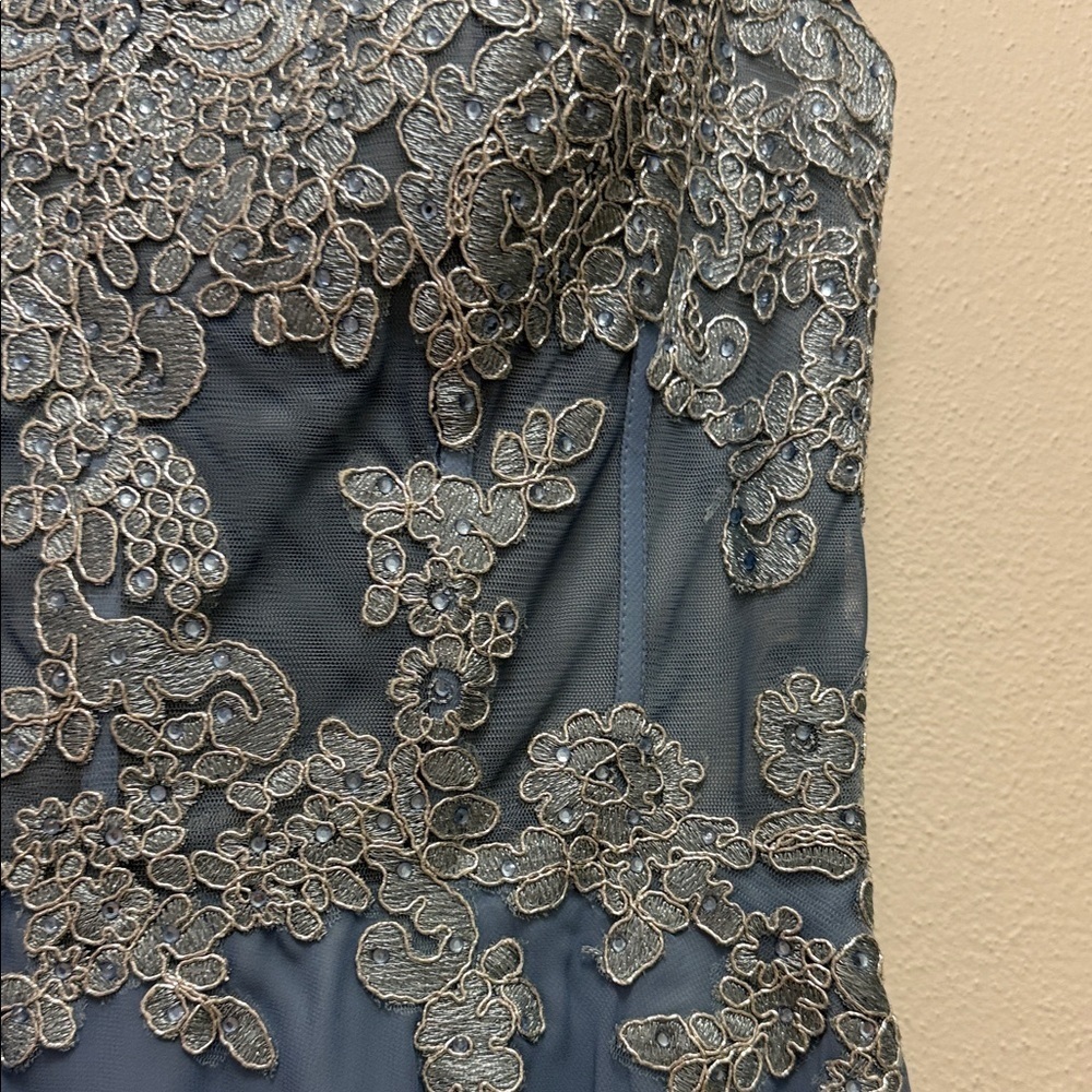 Xscape Light Blue Dress with Silver Embellishments (prom or wedding guest) - Picture 5 of 8
